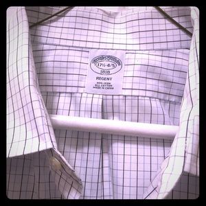 Brooks Brothers White with black/blue stripes